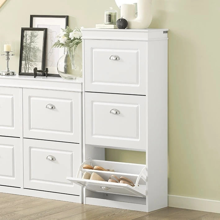 SoBuy FSR94-W, 3 Drawers Shoe Cabinet Shoe Rack Shoe Storage Organizer