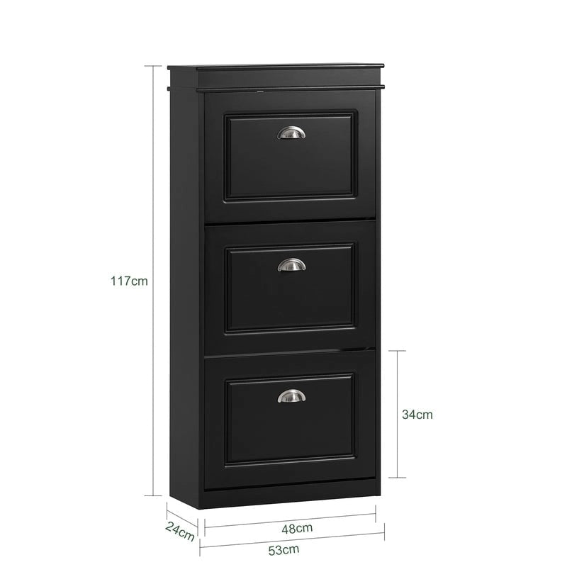 SoBuy FSR94-W, 3 Drawers Shoe Cabinet Shoe Rack Shoe Storage Organizer