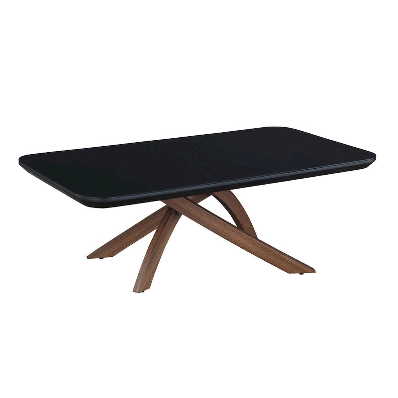 Somette Emerson Sleek Black Glass Cocktail Table