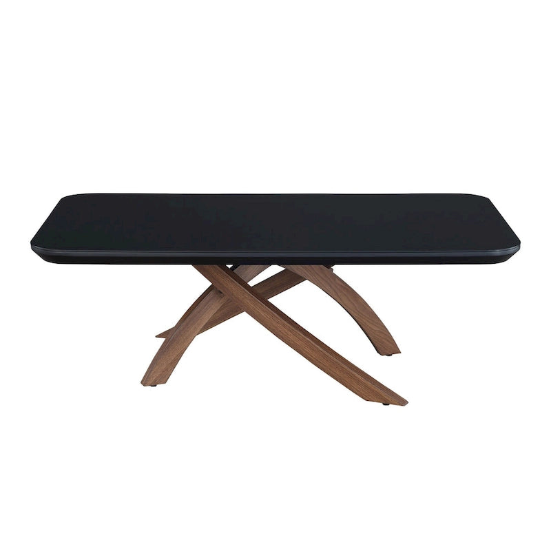 Somette Emerson Sleek Black Glass Cocktail Table