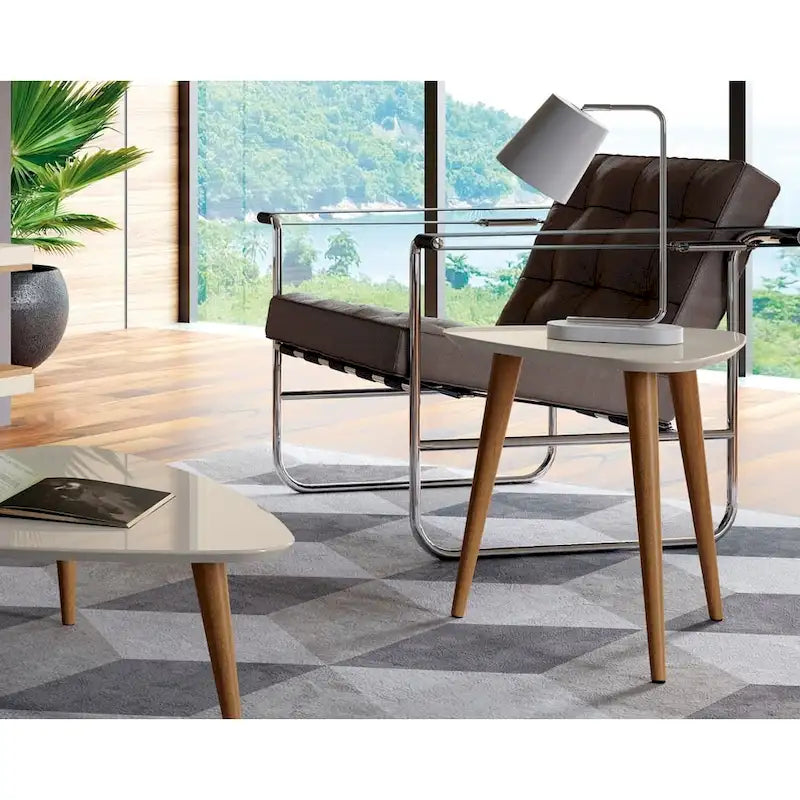 Utopia 19.88 High Triangle End Table With Splayed Wooden Legs