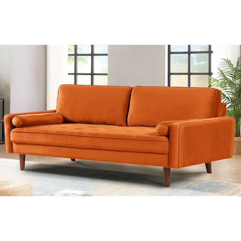 Monahan US Pride Furniture 70W Velvet Tufted Sofa