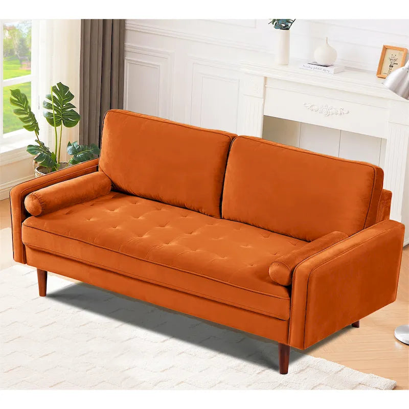 Monahan US Pride Furniture 70W Velvet Tufted Sofa