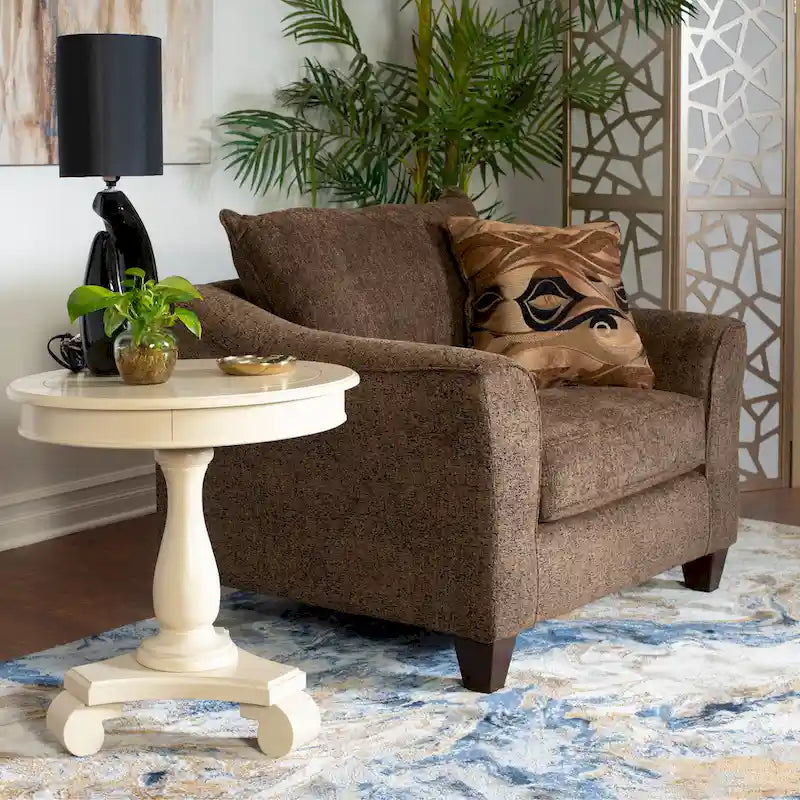 Roundhill Furniture Camero Contemporary Fabric Accent Chair and Ottoman Set