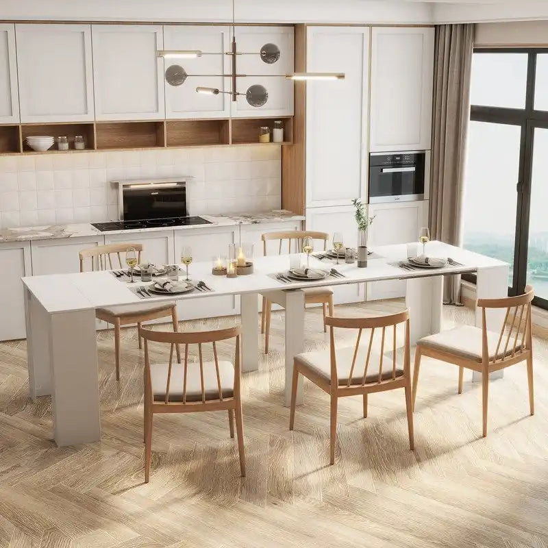 Multifunctional Extendable Wooden Dining Table