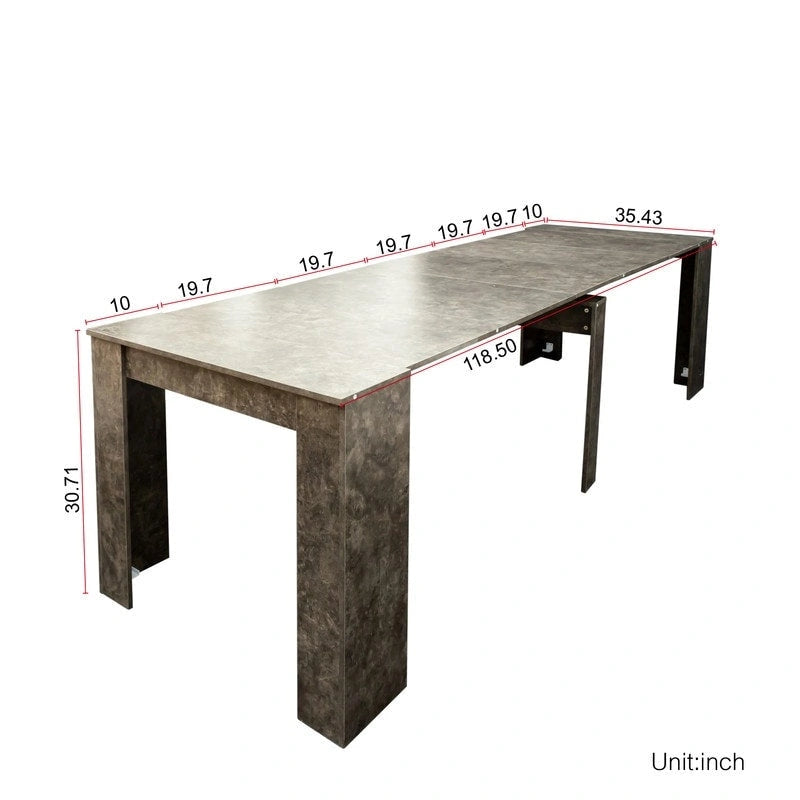 Multifunctional Extendable Wooden Dining Table