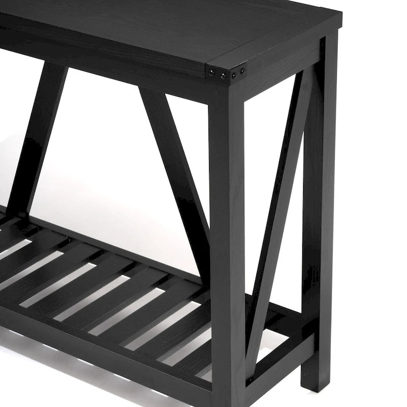 Pellebant A-frame Entry Console Table Long Sofa Table with Shelf - 45.27 in L x 13.98 in W x 31.88 in H