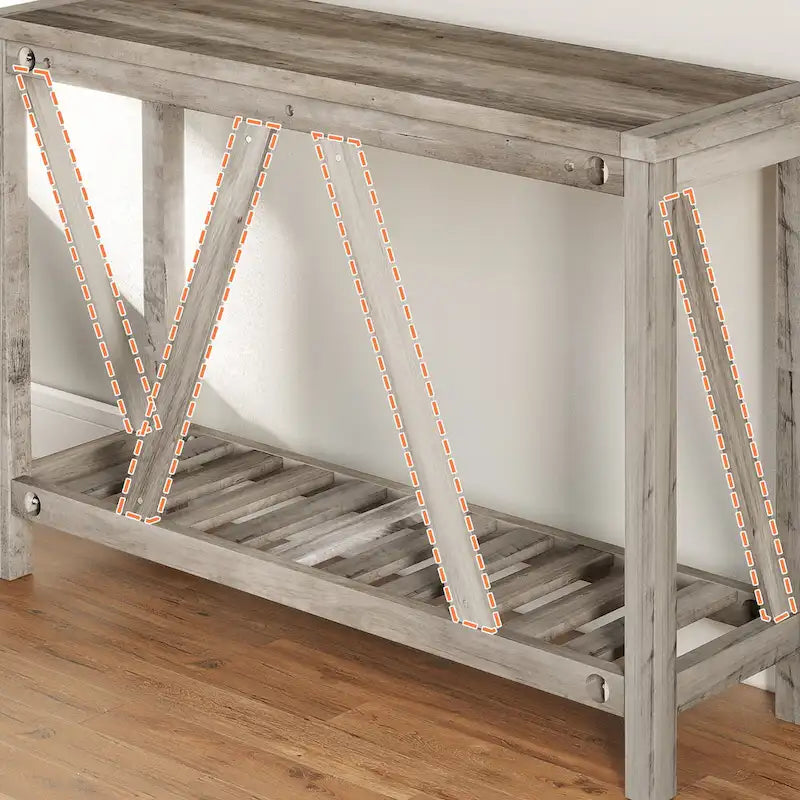 Pellebant A-frame Entry Console Table Long Sofa Table with Shelf - 45.27 in L x 13.98 in W x 31.88 in H