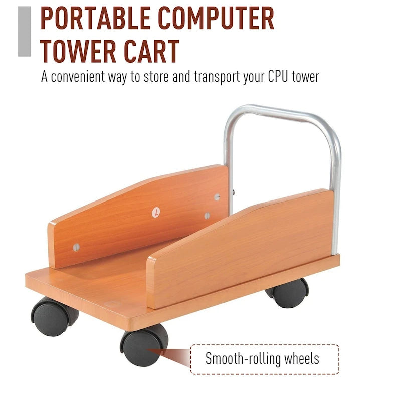 HOMCOM L-Shaped Corner Computer Office Desk Workstation with Elevated Shelf, Rolling Keyboard Tray, & Convenient CPU Stand