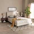 Carson Carrington Uggyallen Mid-century Fabric Bed with 2 Nightstands