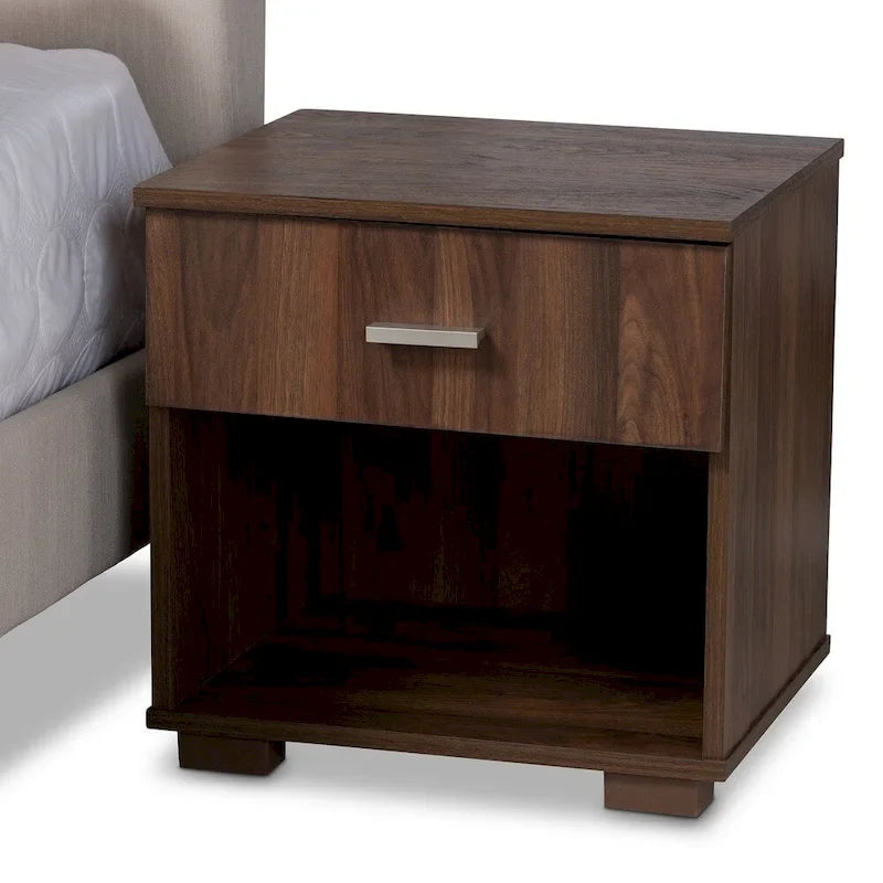 Carson Carrington Uggyallen Mid-century Fabric Bed with 2 Nightstands