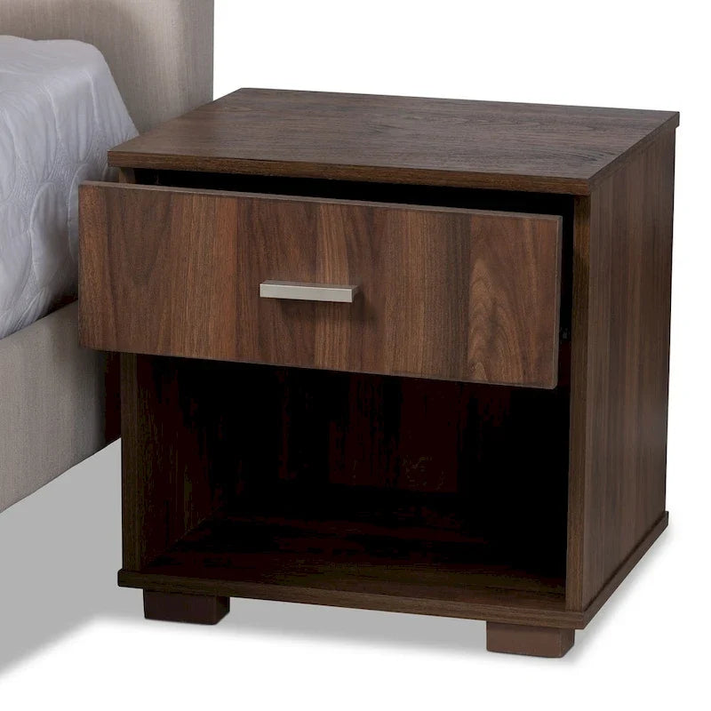 Carson Carrington Uggyallen Mid-century Fabric Bed with 2 Nightstands