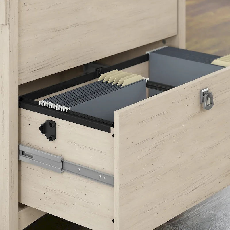 Salinas 55W Corner Desk with Lateral File Cabinet and 5 Shelf Bookcase
