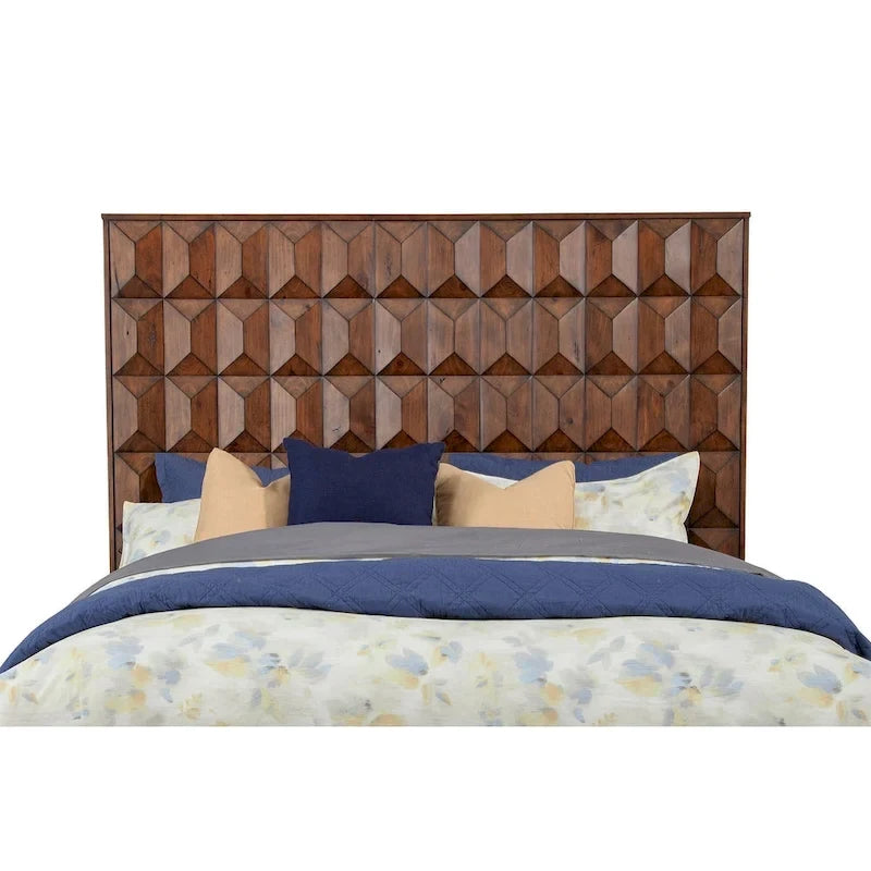 Origins by Alpine Trig Wood Headboard in Antique Brown