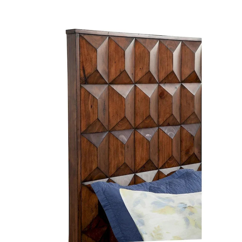 Origins by Alpine Trig Wood Headboard in Antique Brown