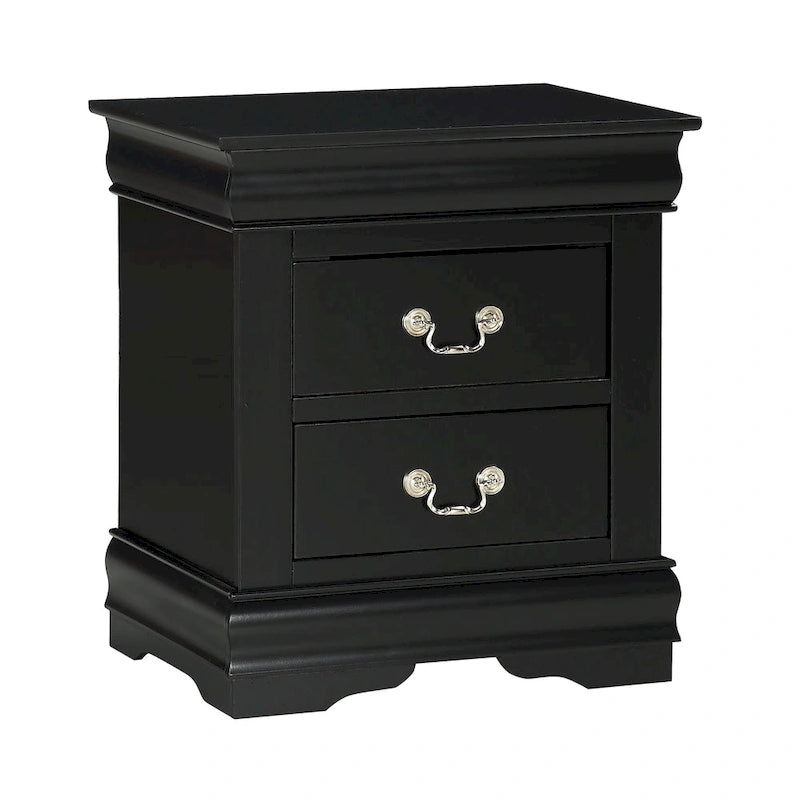 Lillie 6 Piece Black Wooden Sleigh Bedroom Set