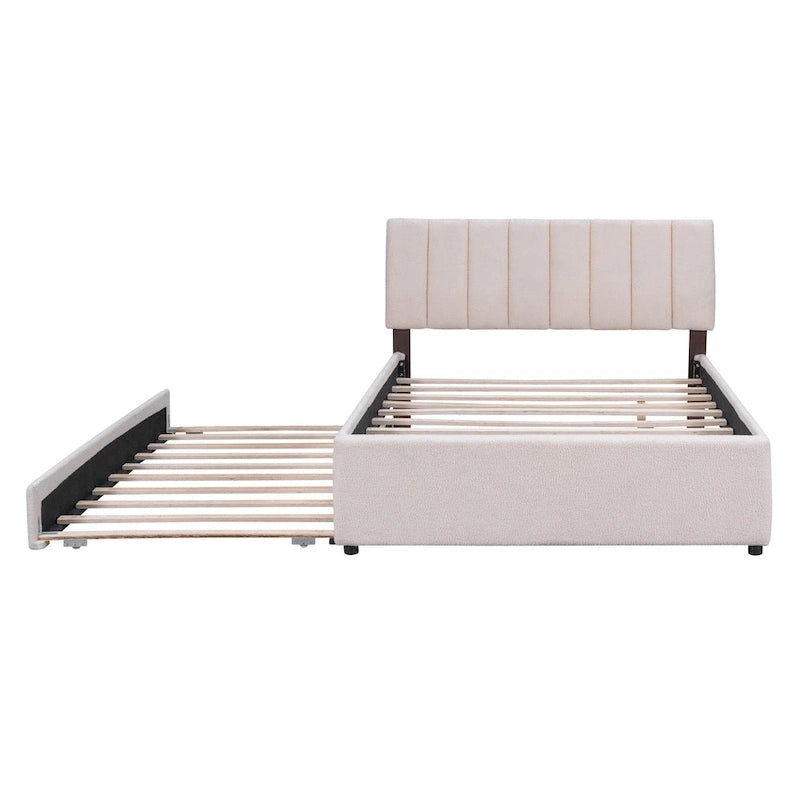 Upholstered Platform Bed with Trundle
