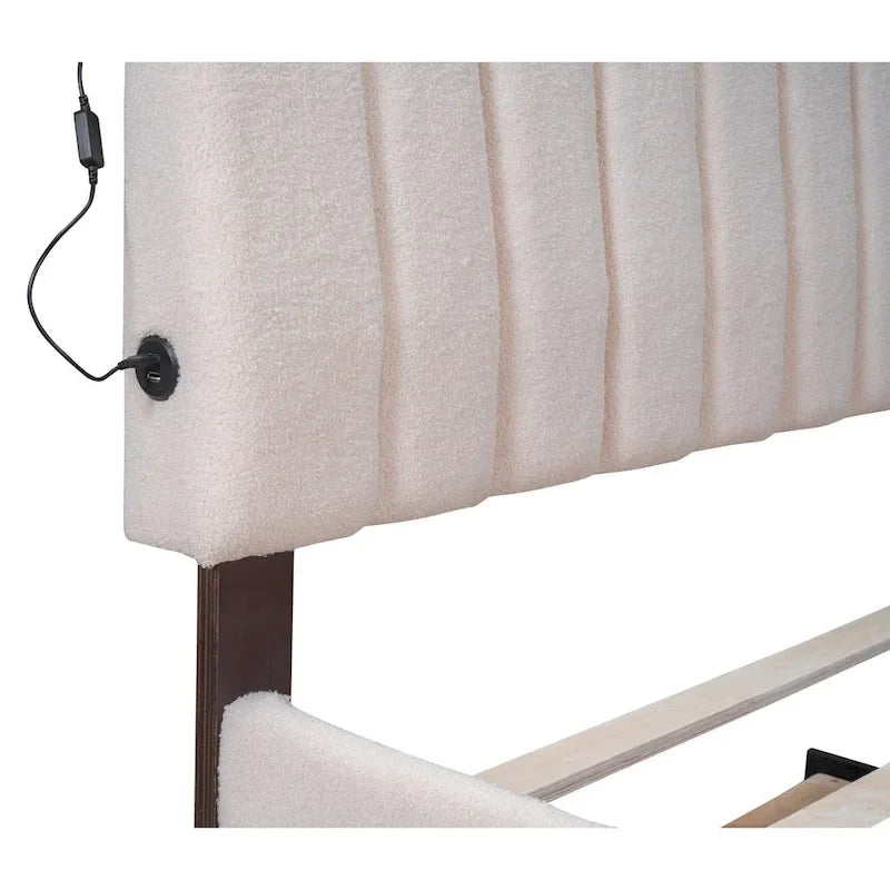 Upholstered Platform Bed with Trundle