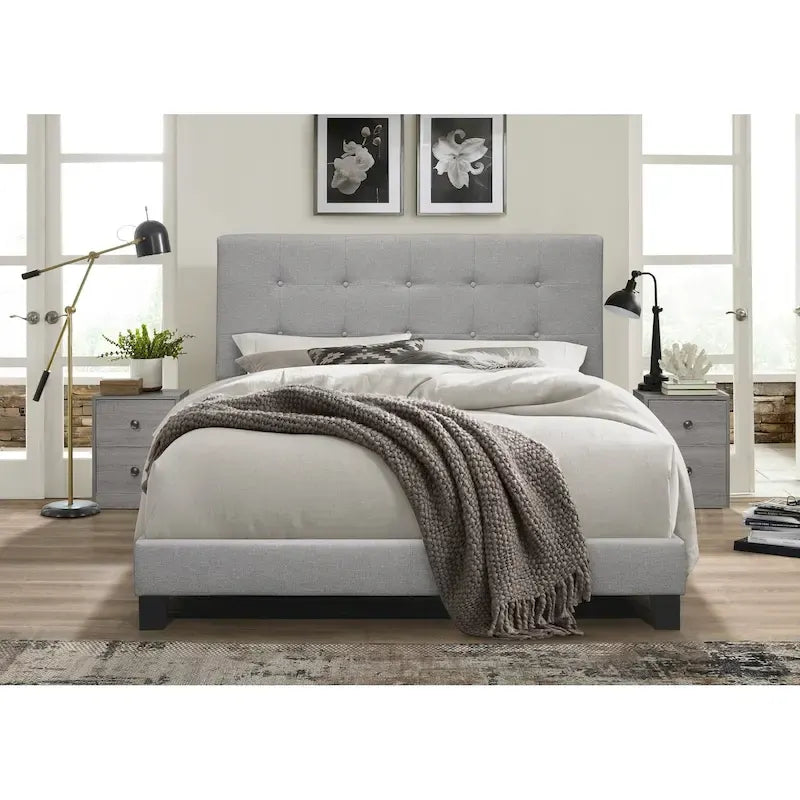 Sara Upholstered Panel Bed With 2 Nightstands