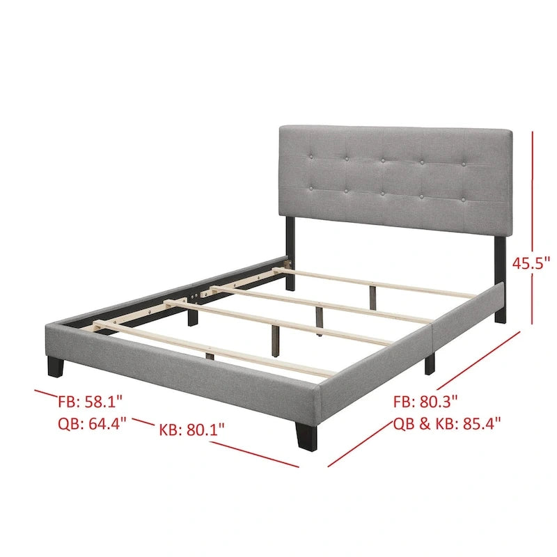 Sara Upholstered Panel Bed With 2 Nightstands