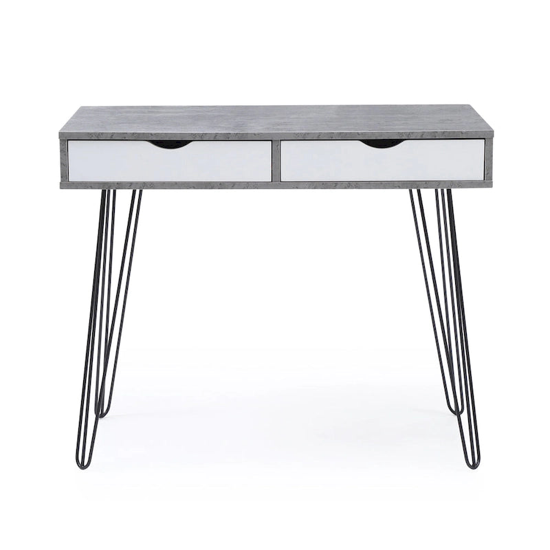 Laurel Grey Mid-century Modern 2-drawer Home Office Desk