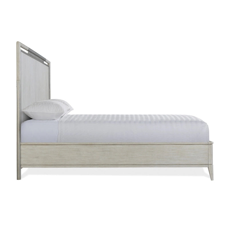 Roundhill Furniture Mantalia Solid Wood Panel Bed with Metal Frame, Champagne