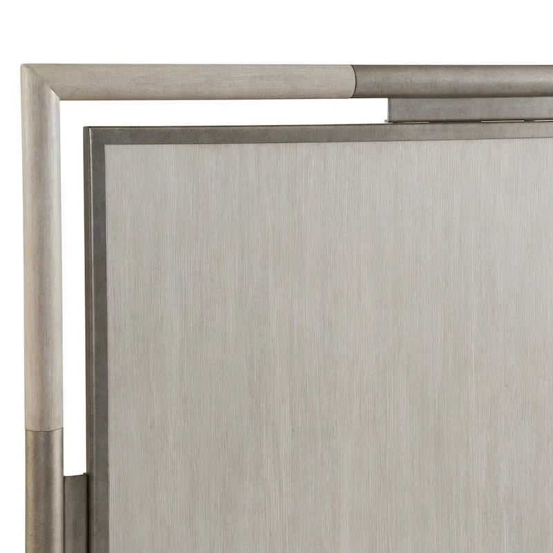 Roundhill Furniture Mantalia Solid Wood Panel Bed with Metal Frame, Champagne