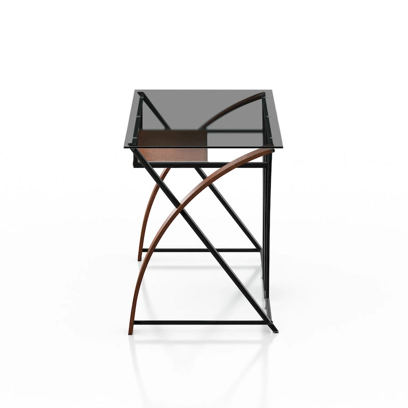 Falt Modern Grey-Tint 47-inch Glass Computer Desk by Furniture of America