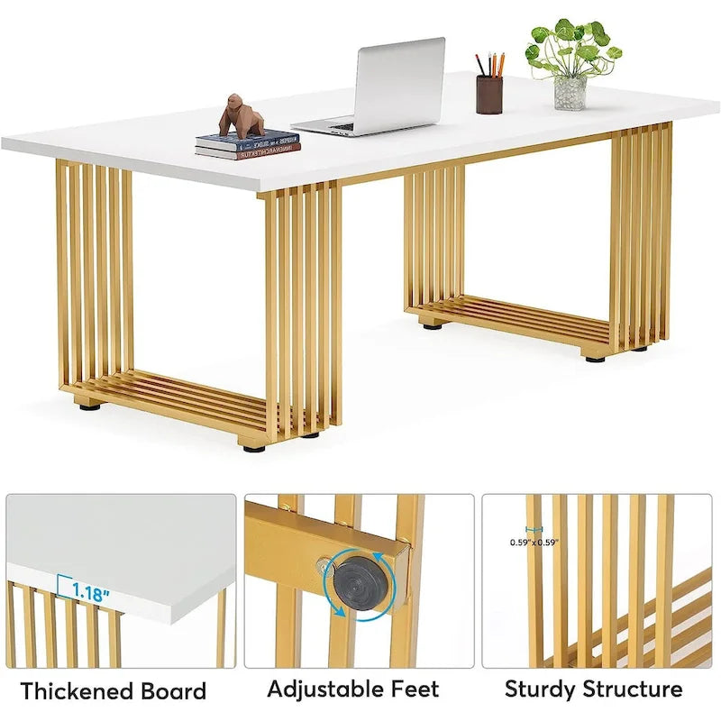 70.9 Modern Home Office Desk, Computer Executive Desk