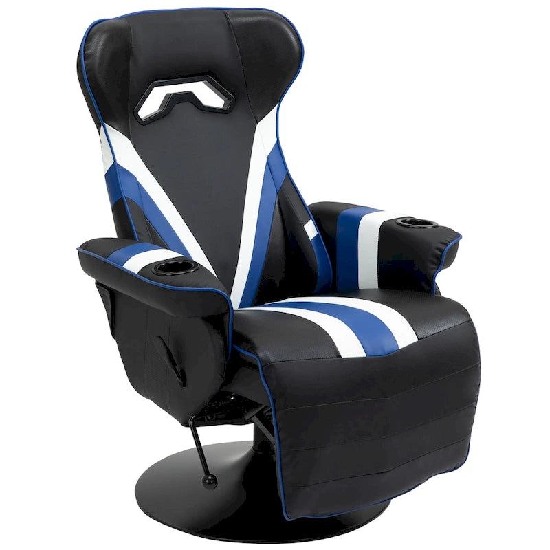 Vinsetto Race Video Game Chair with Reclining Backrest and Footrest, Headrest, and Cup Holder