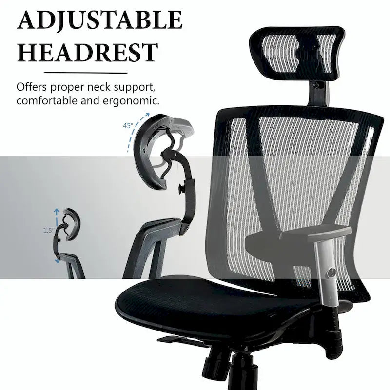 ErgoMax Office Fully Meshed Ergonomic Height Adjustable Brown Office Chair w/Armrests & Headrest, 52 Inch Max Height
