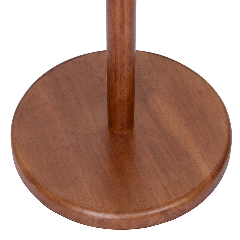 Rubberwood Freestanding Coat Rack, Coat Tree with 8 Bud-shaped Hooks - 15.75Dia. x 72.44H