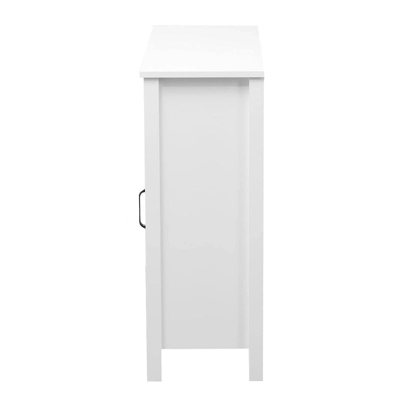Farmhouse White MDF Wood Bathroom Storage Cabinet