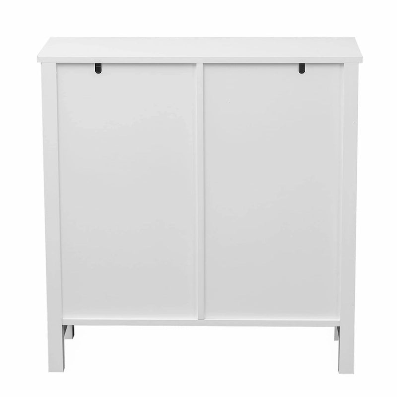 Farmhouse White MDF Wood Bathroom Storage Cabinet
