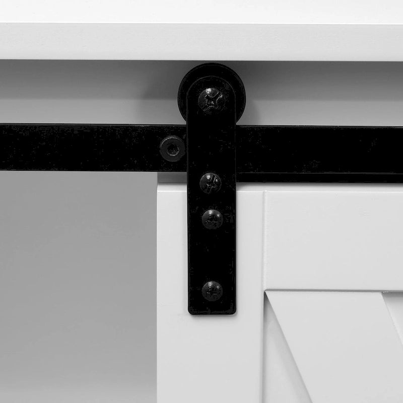 Farmhouse White MDF Wood Bathroom Storage Cabinet