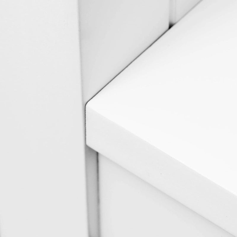 Farmhouse White MDF Wood Bathroom Storage Cabinet