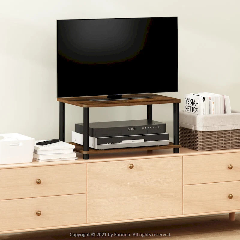 Furinno Turn-N-Tube No Tools 2-Tier Elevated TV Stands