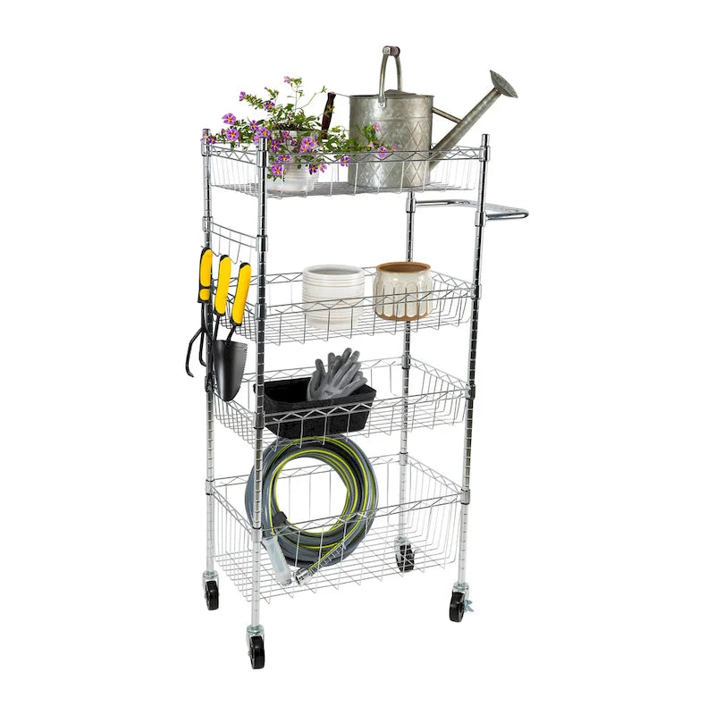 Organize It All 4 Tier Utility Cart - 23.62 x 17.78 x 47.24