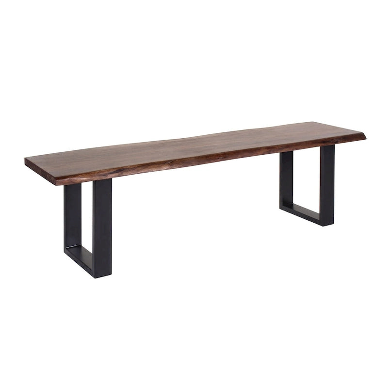 Jessore Handmade Live Edge Acacia Wood & Iron Dining Bench