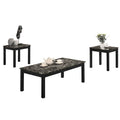 3 Piece Coffee Table with Faux Marble Top