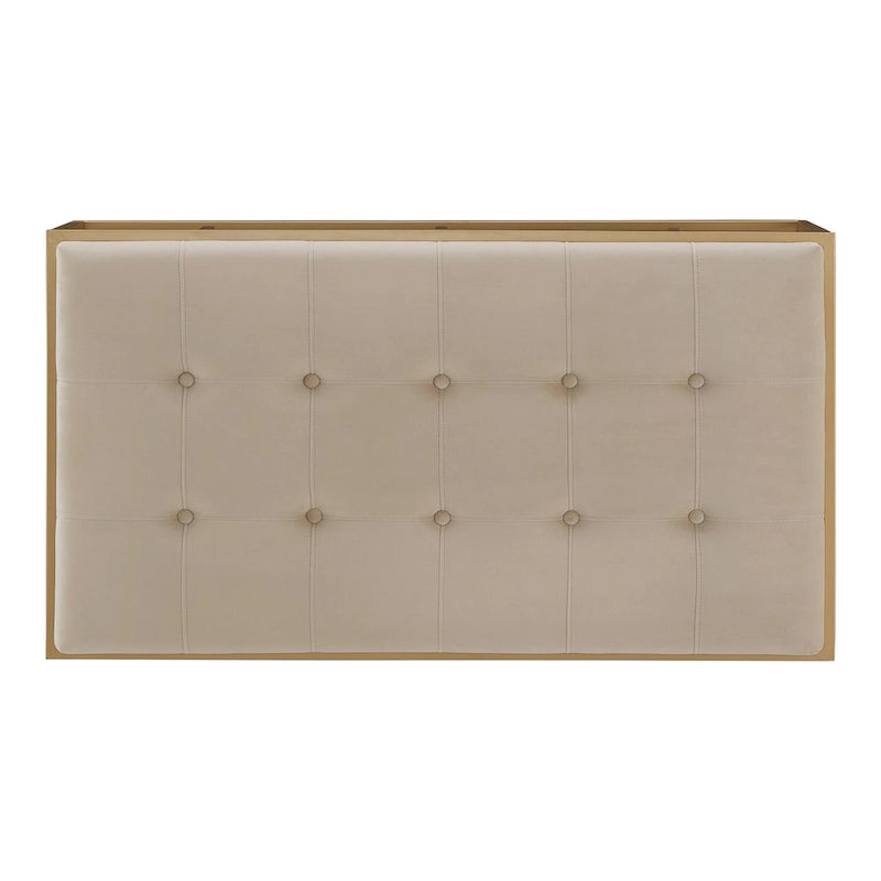 Perdita Gold Finish Velvet Rectangular Tufted Ottoman by iNSPIRE Q Bold