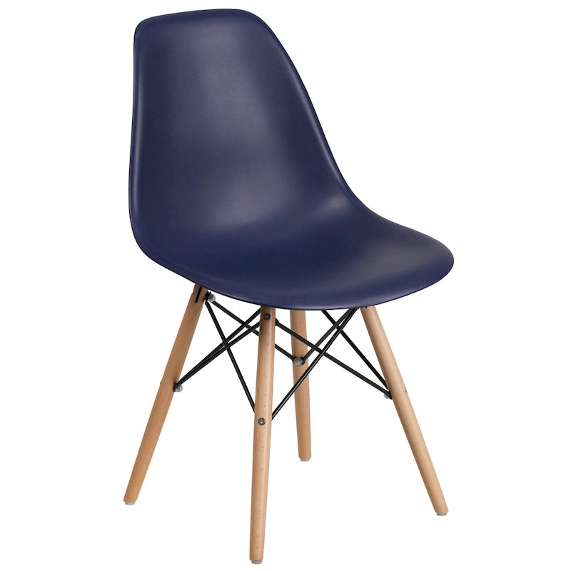 Plastic Chair with Wooden Legs
