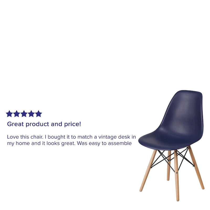 Plastic Chair with Wooden Legs