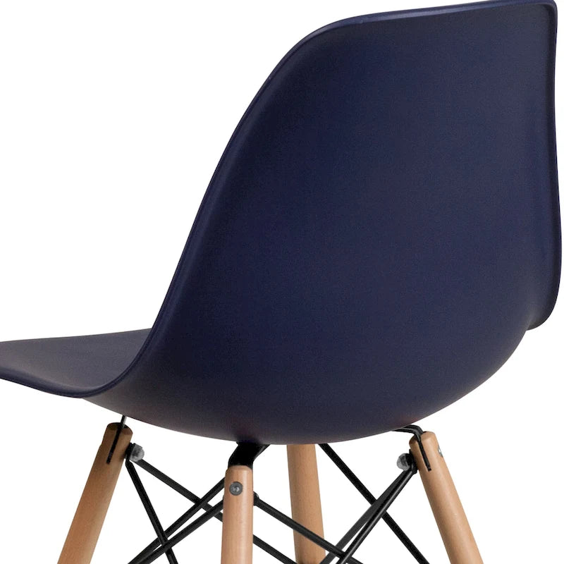 Plastic Chair with Wooden Legs