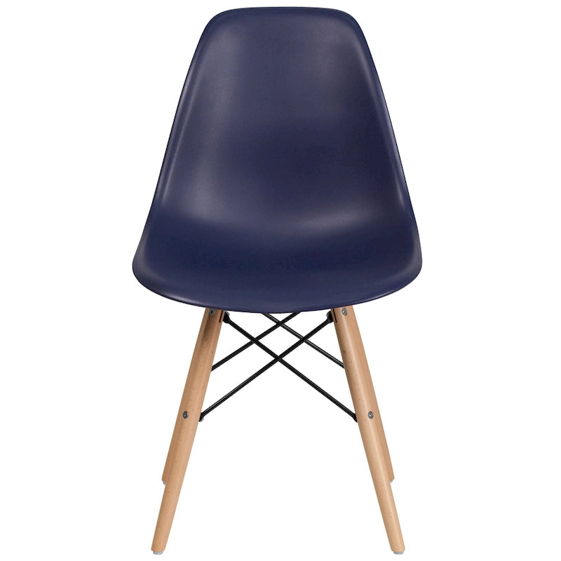 Plastic Chair with Wooden Legs