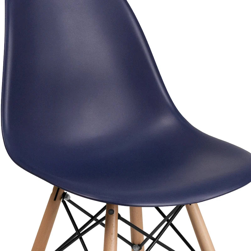 Plastic Chair with Wooden Legs