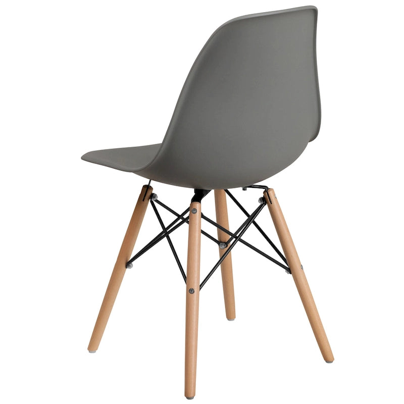 Plastic Chair with Wooden Legs