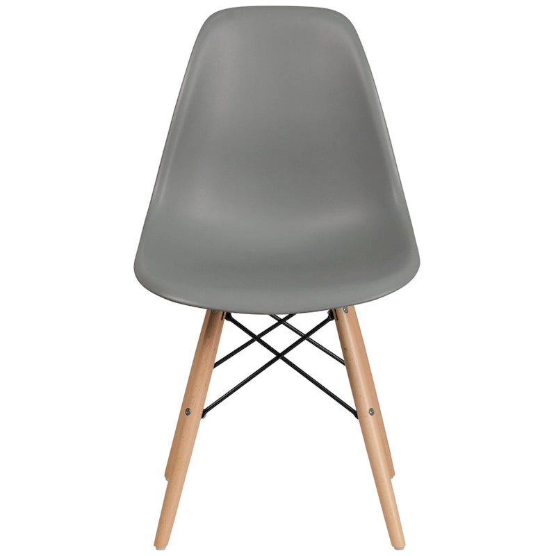 Plastic Chair with Wooden Legs