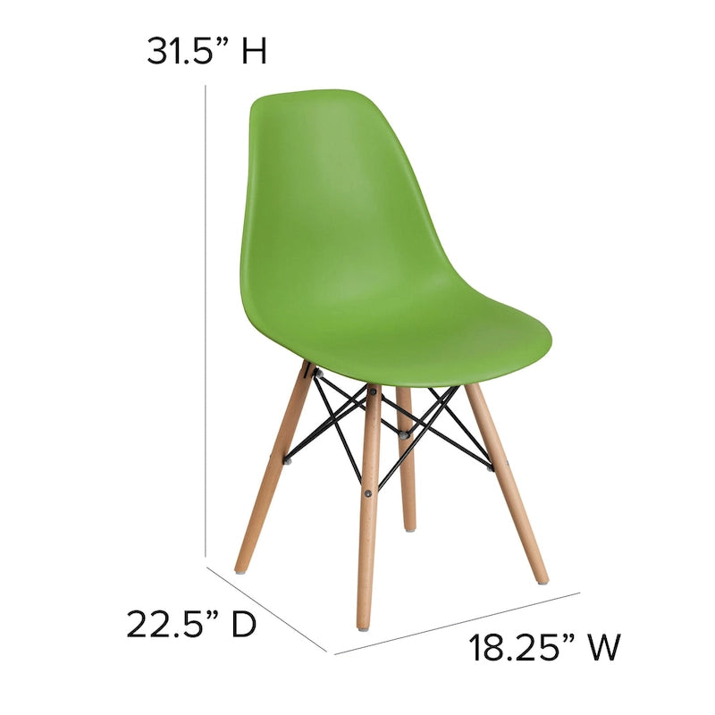 Plastic Chair with Wooden Legs