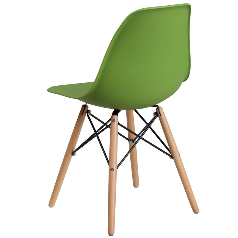 Plastic Chair with Wooden Legs